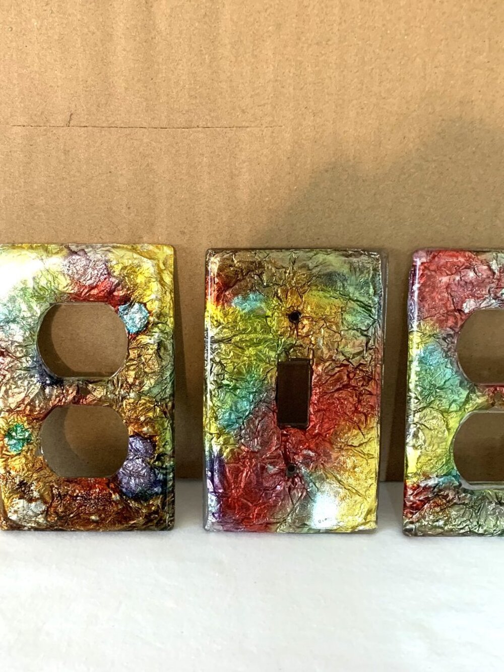 Handmade Multicolored Light/Plug Switch Covers-#2